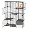 VEVOR Cat Cage 4-Tier 40.98"x13.98"x55" DIY Cat Playpen with Litter Box, Indoor Enclosure Detachable Metal Wire Kennel Crate, Large Exercise Place for 1-2 Cats, Kittens, Ferrets & Small Animals, Black - size: 41.0"L x 14.0"W x 55.0"H
