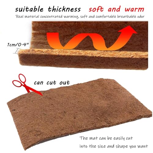 Hamiledyi Reptile Carpet Natural Coconut Fiber Tortoise Carpet Mats for Pet Terrarium Liner Reptile Supplies for Lizard Snake Chameleon Turtle Bedding Bunny Rabbit Mat (4 x Sheets) - size: 4 Packs/35.4 x 15.7 Inch