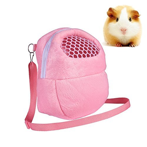 Pet Dog Carrier Bags,Portable African Hedgehog Hamster Breathable Bags,Handbags,Puppy Cat Travel Backpack(S Size:17x12cm/6.7x4.7inch) - color: White Mesh - Pink, size: Small