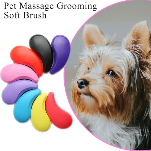 Small Dog Brush, Soft Puppy Brush, Massage Pet Grooming Tool | Small Dog Brush, Soft Pet Grooming Brush for Shih Tzu Yorkie Maltese, Puppy dog Cat Massage Brush for Small Animal - color: blue