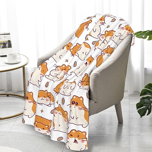Hamster Throw Blanket for Kids Boys Girls Gifts, 50” x 40” | Soft Flannel, Lightweight but warm, Machine washable, HD print, Wrinkle & shrink resistant, Anti-pilling, Suitable all ages - color: Hamster Blanket 3, size: Small(40"x50")