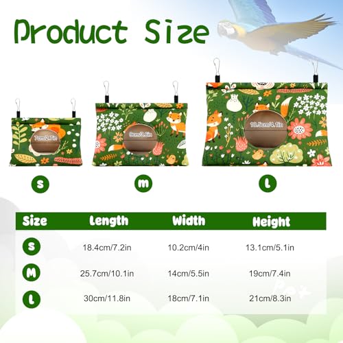 Rypet Bird Nest House, Bird Bed for Cage, Hanging Hammock Bird Hut, Green L | Warm Plush Cotton Comfort, Side Hole Entry, Dual Hanging Straps for Cage, Machine Washable, Green Bird Tent for Large Birds - color: Green, size: Large (Pack of 1)