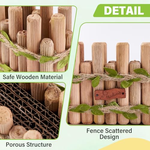 Natural Wood Hamster Spray Holder, Hamster Flower Forage Holder | Small Animal Herbs Spray Foraging Stander Decor, Hamsters Cage Habitat Decor Accessories for Guinea Pig, Gerbils