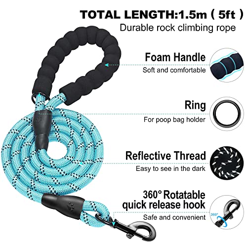 haapaw Dog Harness with Leash Set, No Pull Adjustable Reflective Step-in Puppy Harness with Thickened Padded Vest for Extra-Small/Small Medium Dogs - color: Grey / Blue, size: S