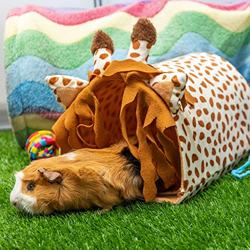 PAWNISAW Guinea Pig Hideout, Washable Fleece Tunnel House & Cage Tube | Small Animal Bedding & Cage Accessories, Playing Habitat for Hamster, Rat, Hedgehog, Chinchilla - color: Multi-colored