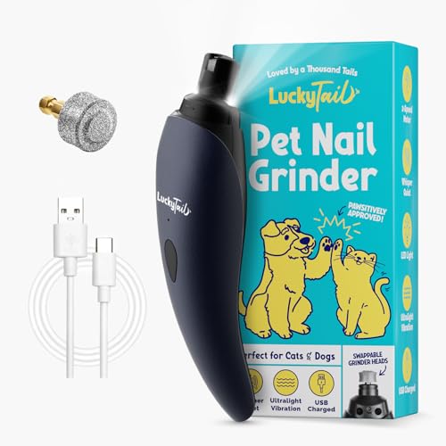 Pet Nail Grinder for Dogs and Cats - Super Quiet and Low Vibration Electric Dog Nail Grinder with 2 LED Lights - USB Rechargeable and Cordless - 2 Speeds - Small to Large Pets - Dark Blue - color: Dark Blue