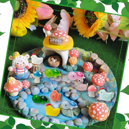 420 Pcs Mini Resin Animals 12 Styles Resin Animals Figurines Bulk for Fairy Garden Miniature Dollhouse Accessories Hide Crafts Decor - style: 420Pcs Bulk