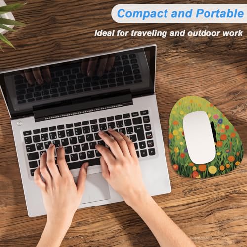 Rimilak Small Mouse Pad 6 x 7 Inch, Irregular Mini Mousepad, Green Grass Cat - color: Green Grass Cat, size: 7L x 6W inches