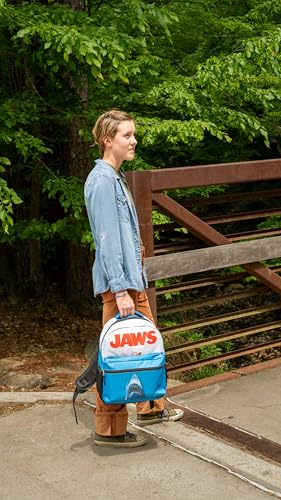JAWS Movie Poster Backpack, 16 x 12 x 5 Inches, Shark School Bag with Laptop Pocket, 50th Anniversary Edition - color: Jaws