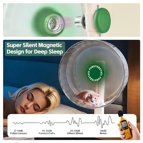 Super Silent Hamster Wheel 8.7 Inch, Magnetic Large Rat Wheel for Chinchilla, Gerbil, Guinea Pig, Cat, Mouse, Sugar Glider and Dwarf, Syrian Hamster Accessories (Avocado Green) - color: Avocado Green, size: Small(8.7 inch)
