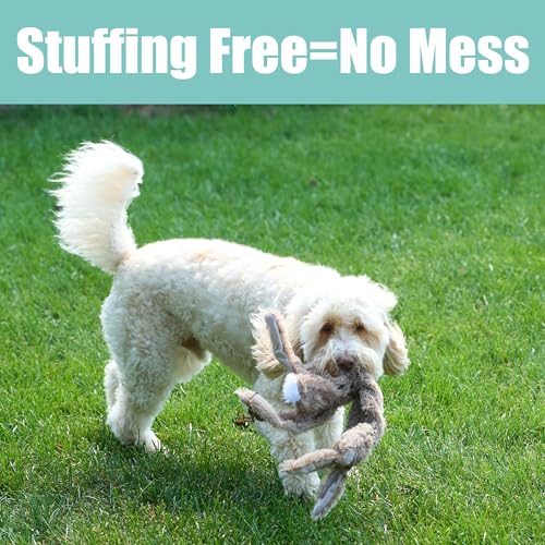 SPOT Skinneeez Rabbit 22 Inch Stuffing-Free Plush Dog Toy with Dual Squeakers – Long Interactive Chew Toy for Medium and Large Dogs – Mess-Free Play for Light & Moderate Chewers - style: Rabbit