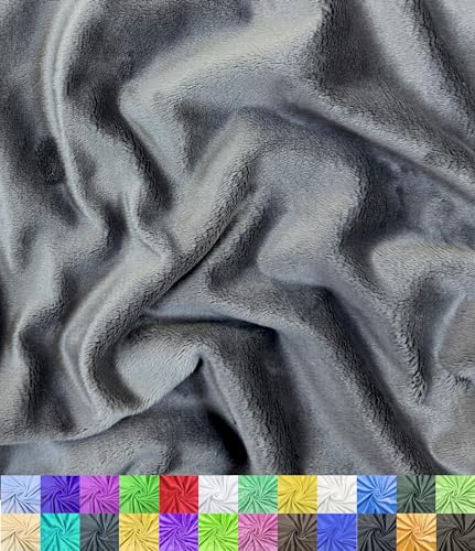 Barcelonetta | Minky Fabric | Plush, Super Soft, Cuddle | Solid Minky | by The Yard | 60" Wide | Baby Blanket, Change Station Cover, Pillow, Scarf, Beanie (Charcoal, 1 Yard) - color: Charcoal, size: 1 Yard