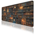 Shelves Desk Pad Mouse Pad Retro Old Bookshelf Bookcase Library Large Gaming Mouse Mat with Stitched Edges,Non-Slip Waterproof Rubber Base Mous Mat Office Computer Keyboard Laptop Home 31.5"x11.8" - color: Shelves, size: 31.5L x 11.8W inches
