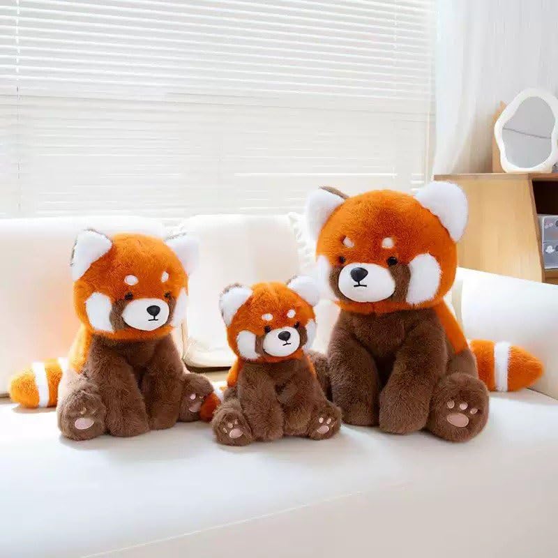 YUKOUQIAN Red Panda Stuffed Animal Cute Plush Doll Toy 8 inch for Girls Boys Christmas (sit Black red Panda) - style: sit black red panda