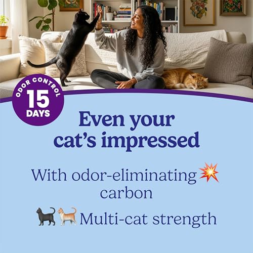Fresh Step Odor Shield Multi Cat Clumping Cat Litter, 14 lb. | Febreze Freshness, Odor Shield with Ammonia Block Technology, Low Dust, Compatible with Most Automatic Litter Boxes