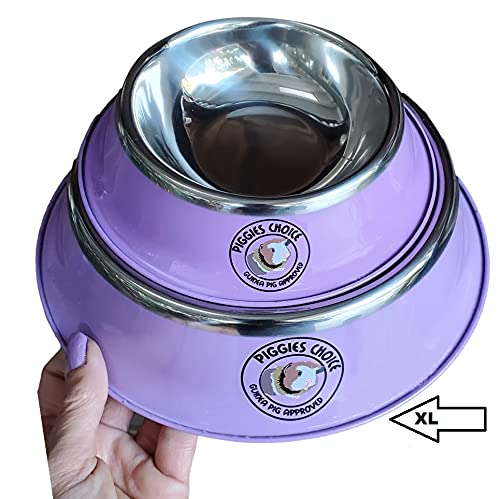 Non-Tip Metal Guinea Pig Pellet Dish Bowl Goes with The Space House Guinea Pig Hidey Many Colors (XL Bowl, Lilac) - color: Lilac