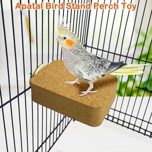 3 Pack Bird Perch Platform Cork Parrot Perch Stand Parakeet Chewing Toy Bird Paw Grinding Cage Accessories for Small Conures Budgies Cockatiels Finches (Small) - size: Small