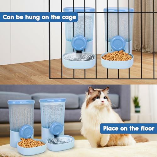 35oz Rabbit Feeder Guinea Pig Water Bottle,Hanging Automatic Food Water Dispenser,Food Feeder for Ferret Guinea Pig Rabbit Cat Bunny Cage Accessories - color: Blue