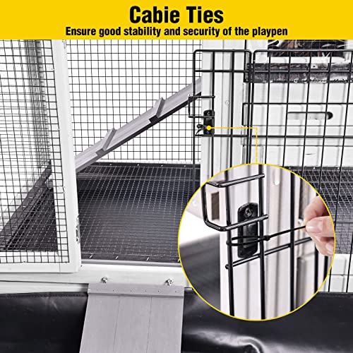 Aivituvin Pet Playpen Rabbit Pen Bunny Run Extension Guinea Pig Enclosure with Waterproof Floor Liner - Extension Playpen ONLY