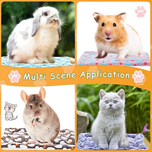 4-Piece Rabbit Bunny Bed - 13 x 19 Inch Guinea Pig Bed Mats - Plush Bunny Pad Mats for Small Animals, Dogs, Cats, Hamsters - Heart Pattern - size: 13 x 19 Inch