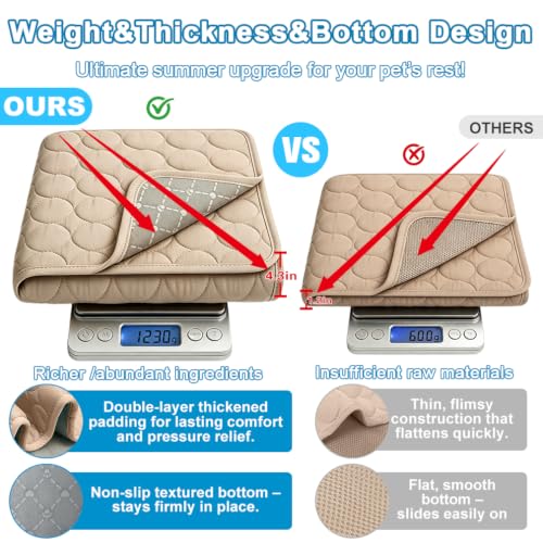 2026 Arc-Chill Upgraded Dog Cooling Mat Q-Max>0.4 Pet Cooling Pad | Non-slip Dog Bed Mats Washable Cooling Mat for Dogs Cats Instant Cool Relief for Indoor Floor Sofa, Outdoor Garden& Car Seats - color: Coffee, size: 28x22 in