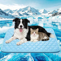 Cooling Mat for Dogs & Cats, Thick Breathable Dog Cooling Mat Q-MAX>0.45 | Chill Cool Fiber Dog Cooling Bed with Non-Slip Base, Non-Toxic Foldable Washable Crate Kennel Pad for Indoor & Outdoor Use - size: 27"*39"(Large)