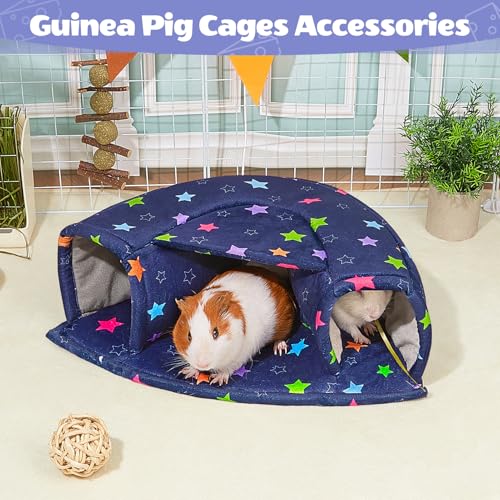Unicorn Catcher Washable Guinea Pig Hideout Large Cozy Bed for Small Pets | Warm Plush Pet House Featuring A Semi-Closed Design For Hamsters Chinchillas And Bunnies To Sleep In Secure Comfort - color: Blue