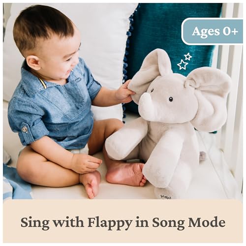 GUND Baby Animated Flappy the Elephant Plush, Singing Stuffed Animal Baby Toy for Ages 0 and Up, Gray, 12" - style: Modern