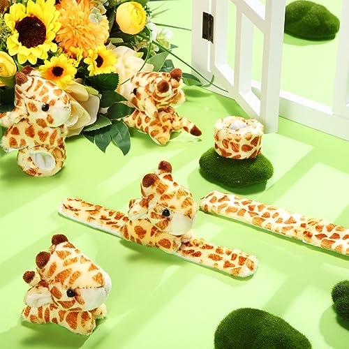 Lenwen 8 Pcs Stuffed Giraffe Animals Slap Bracelets for Kids 8.66 Inch Back to School Plush Animal Bracelets Adopt a Giraffe Party Favors Wrist Slap Snap Band Toy for Boys Girls Birthday Gifts - style: Giraffe
