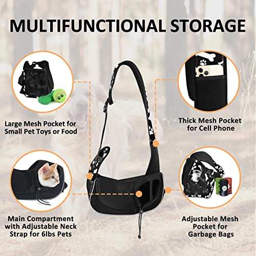 Small Dog Sling Carrier Puppy Sling Travel Cat Carrier Dog Carrying Bag Pet Carrier for Small Dogs Below 5 lbs Pet Supplies Cute Black - color: Cute Black, size: 15.7"L x 15.7"W x 15.7"H