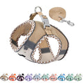 Teacup Puppy Harness with Leash - Adjustable Soft Vest with Magic Tape & Reflective Safety Strips, Easy-Put-On for Poodles, Pomeranians - Gym, Hiking, Travel (Brown-Beige, S) - color: Brown-Beige, size: S(Chest: 13.5 - 15")