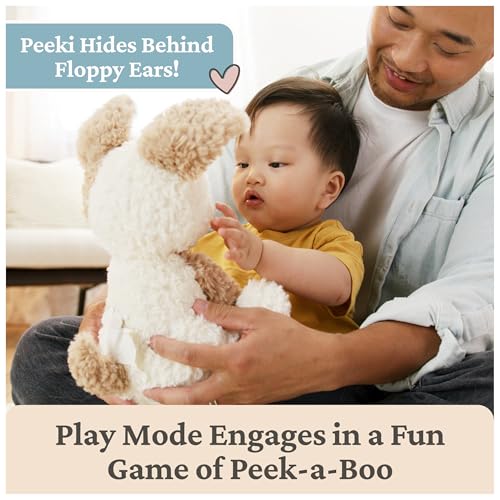 GUND Baby Peeki Puppy 12-Inch Interactive Animated Musical Plush for Babies | Talking Puppy Dog with Movements, Musical Toy Teaches Cause and Effect, Sensory Toy Promotes Self-Soothing and Tactile Play - style: Peeki