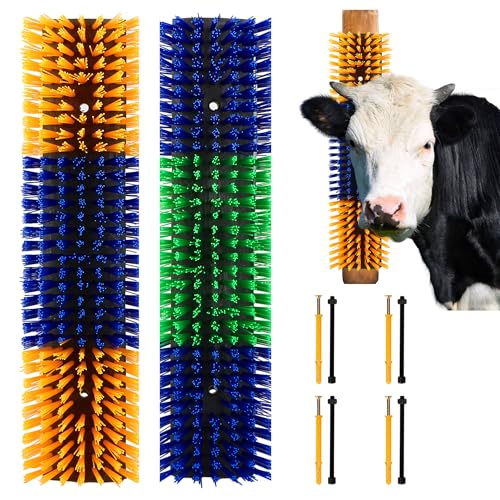 2pcs Livestock Scratch Brush, Horse Scratching Post for Grooming | Goat Brush Help Stay Comfortable on the Back of Livestock Cattle Scratch for Goat, Cow, Sheep, Pig and Other Animals