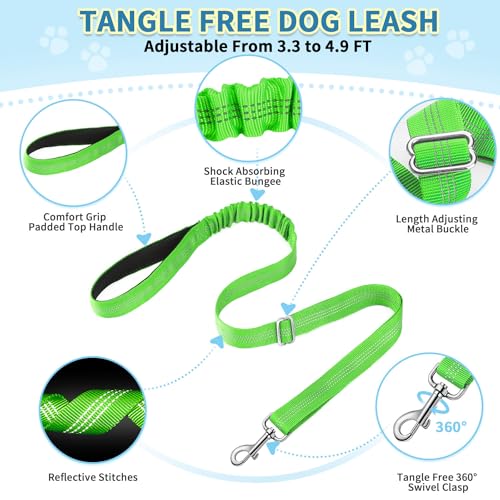 SlowTon No Pull Small Dog Harness and Leash Set with Front Clip | Soft Padded, Neck & Chest Adjustable, Lightweight, Anti-Twist, Puppy Vest Harness Pet Lead Combo for Small Medium Dog, G XS - color: Green, size: X-Small