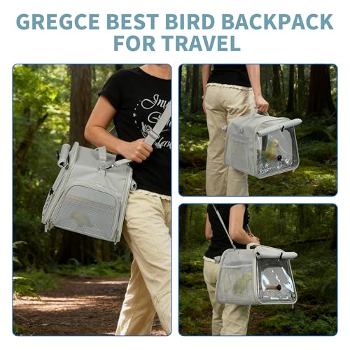 Small Bird Carrier Bag, Portable Travel Parrot Parakeet Carrier Cage with Perch and Easy Clean Tray, Lightweight Bird Backpack for Vet Visit Shopping and Outdoor Adventure - size: 12.0"L x 12.0"W x 11.0"H