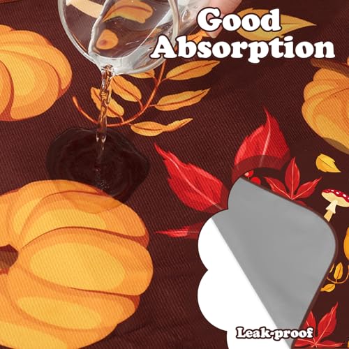 JarThenaAMCS 3 Pcs Guinea Pig Cage Liner Reusable Bunny Squirrel Mat Fall Maple Leaves Pumpkin Washable Small Animal Pee Pads for Autumn Rabbit Hamster Chinchilla Ferret Accessory, 24 x 47 in - style: Brown Pumpkin Maple