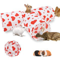 BWOGUE Bunny Tunnels & Tubes Collapsible 3 Way Bunny Hideout Small Animal Activity Tunnel Toys for Dwarf Rabbits Guinea Pigs Kitty - color: Heart