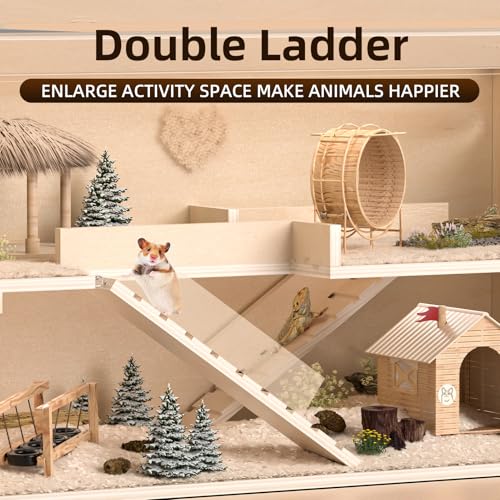 Hamster Cage Chewproof, 40" Wooden Guinea Pig Cage for Small Animals, Large Hamster Habitat, Openable Top with Easy View Acrylic Panels for Hamster, Rabbit, Guinea Pig, Hedgehog(40" L x 20" W x 20" H) - size: 40.0"L x 20.0"W x 20.0"H