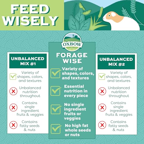 Oxbow Forage Wise Adult Guinea Pig Food, All Natural Adult Guinea Pig Pellets, Formulated with Timothy Hay & Vitamin C, No Artificial Colors & Preservatives, Made in the USA, Vet Recommended, 4 lbs