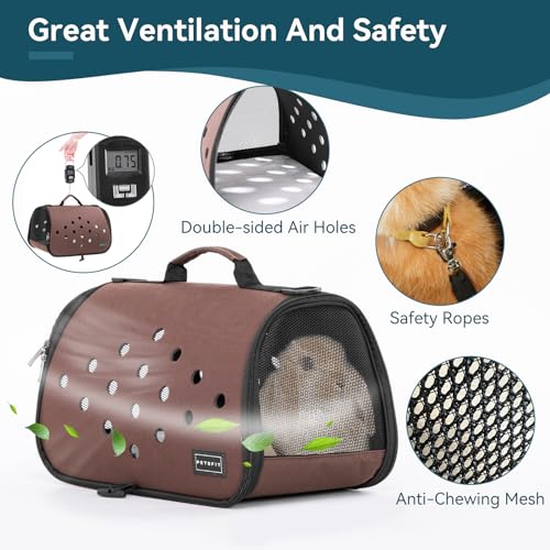 Petsfit 16 X 9 X 9 Inches Rabbit Carrier, Portable Bunny Carrier with Ventilation Holes, Guinea Pig Carrier for Small Animals, Chinchilla, Hedgehog, Squirrel