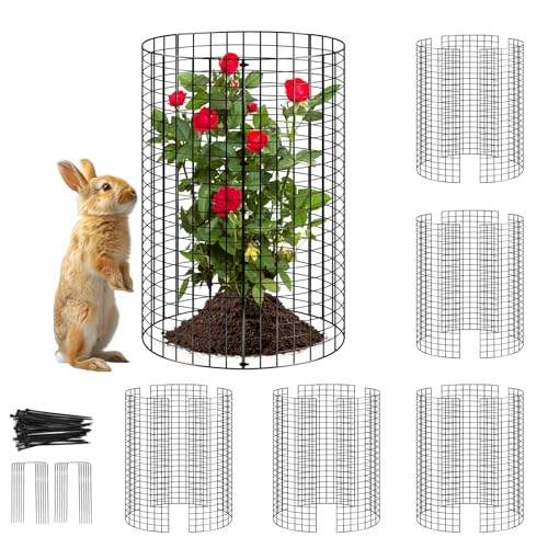 5 Pack Plant Protector from Animals, Wire Mesh Plant Cages for Garden – Sturdy Metal Plant Protectors to Keep Rabbits, Squirrels, and Animals Out – Ideal for Vegetables, Flowers, and Outdoor Plants - size: 5PACK-12*12inch