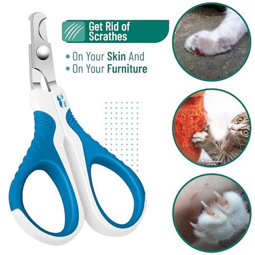 Mr. Pen- Cat Nail Clipper, Stainless Steel | Professional Sharp Cat Claw Trimmer for Small and Medium Cats, Pet Nail Clipper with Sturdy Non Slip Handle - color: Blue & White