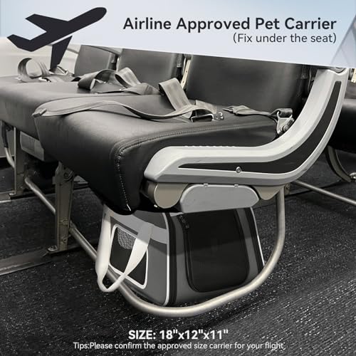 Petsfit Cat Carrier with Wheels, Removable Spinner Wheels, Up to 13 lb | Fits pets up to 15 L x 8 H in and 13 lb; removable spinner wheels, anti-sag frame, 4-sided mesh, safety tether and locks. - color: Medium Gray, size: 20.1"L x 12.2"W x 14.2"H