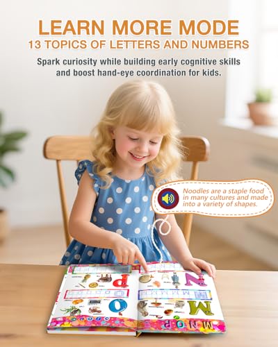 English Interactive Sound Book Alphabet Number Talking Book Toddler Kid 3-6 | Preschool ABC Educational Learning Travel Toy Sensory Autism Recharge Talking Book 600+ Audio Birthday Xmas Gift Boy Girl 3+ - style: EN-Letters and Numbers