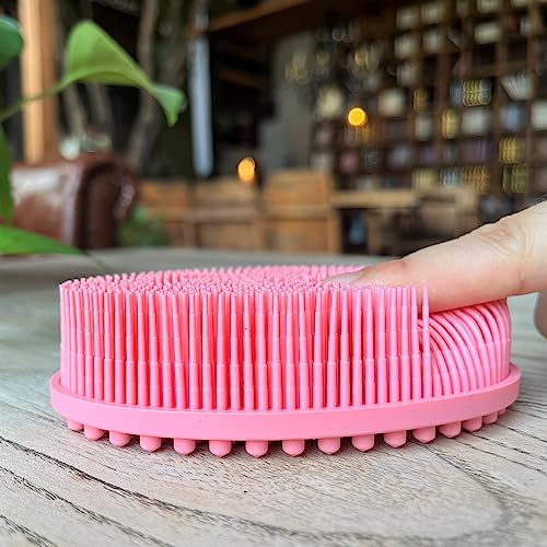 Premium Sensory Brushes for Kids or Autism,Soft Silicone Body Scrubber,2 in 1 Sensory Room Occupational Therapy,Silicone Loofah,Pets Shower Brush Bath Brush Shampoo Brush (3pcs(Big Oval)) - color: 3pcs(big Oval)