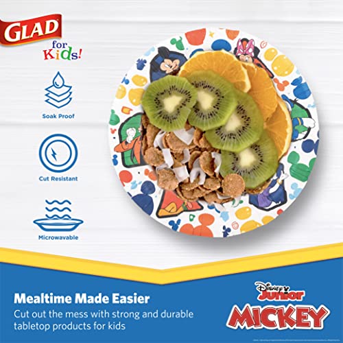 Glad for kids Disney Mickey and Friends Disposable Bowls, 12 Oz, 40 Count | Sturdy, cut-resistant paper bowls for snacks and parties, easy cleanup for everyday use - size: 40 Count (Pack of 1)