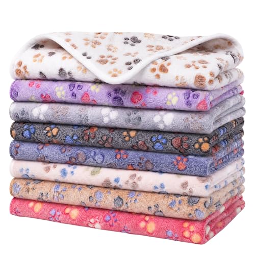 8 Pcs Guinea Pig Bedding Dog Blankets Small Reusable Animal Cage Liners Soft Washable Warm Crate Bed Pet Pad Sleep Mat for Dog Rabbit Ferret Hamster(24 x 16 Inch)