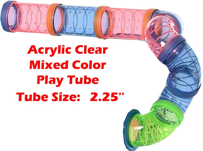 Pink Large Twin Tower Habitat Hamster Home Rodent Gerbil Mouse Mice Rat Wire Animal Cage Long Crossover Tube Expandable and Customizable with Hide House Running Wheel Food Bowl Water Bottle Deep Base - color: Pink, size: 31.0"L x 14.5"W x 33.0"H