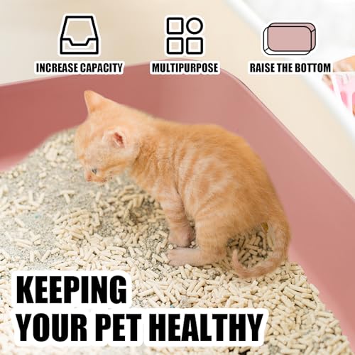 5PCS Small Litter Box, Plastic Kitten Litter Box, 13.9 x 9.8 x 3 Inch Open Litter Box for Small Pet, Easy to Clean (5 Color) - color: 5 Color