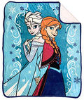 Jay Franco Disney Frozen Springtime Sherpa Throw Blanket - Measures 50 x 60 inches, Kids Bedding Features Elsa & Anna - Fade Resistant Super Soft - color: Blue - Frozen